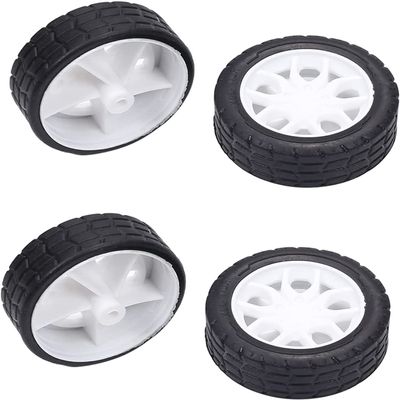 Juvielich Rubber RC Car Wheel Tires 1.18" RC Car Drift Wheels RC Tires Wheel Rims Crossing Rubber Off-Road Parts Car Truck Model Wheel White 4PCS