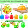 Easter Basket Stuffers for Kids, 6 Pack 3" Jumbo Filled Easter Eggs with Light Up Suction Cup Balls, Easter Eggs Filled Stress Relief Fidget Toys Tossing Stick Balls for Egg Hunt Party Favors Gifts view 2