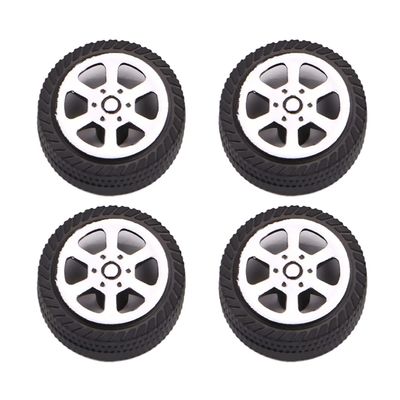 Juvielich RC Car Wheel Tires 1.02" RC Car Drift Wheels RC Tires Wheel Rims Crossing Plastic Off-Road Parts Car Truck Model Wheel Black 4PCS