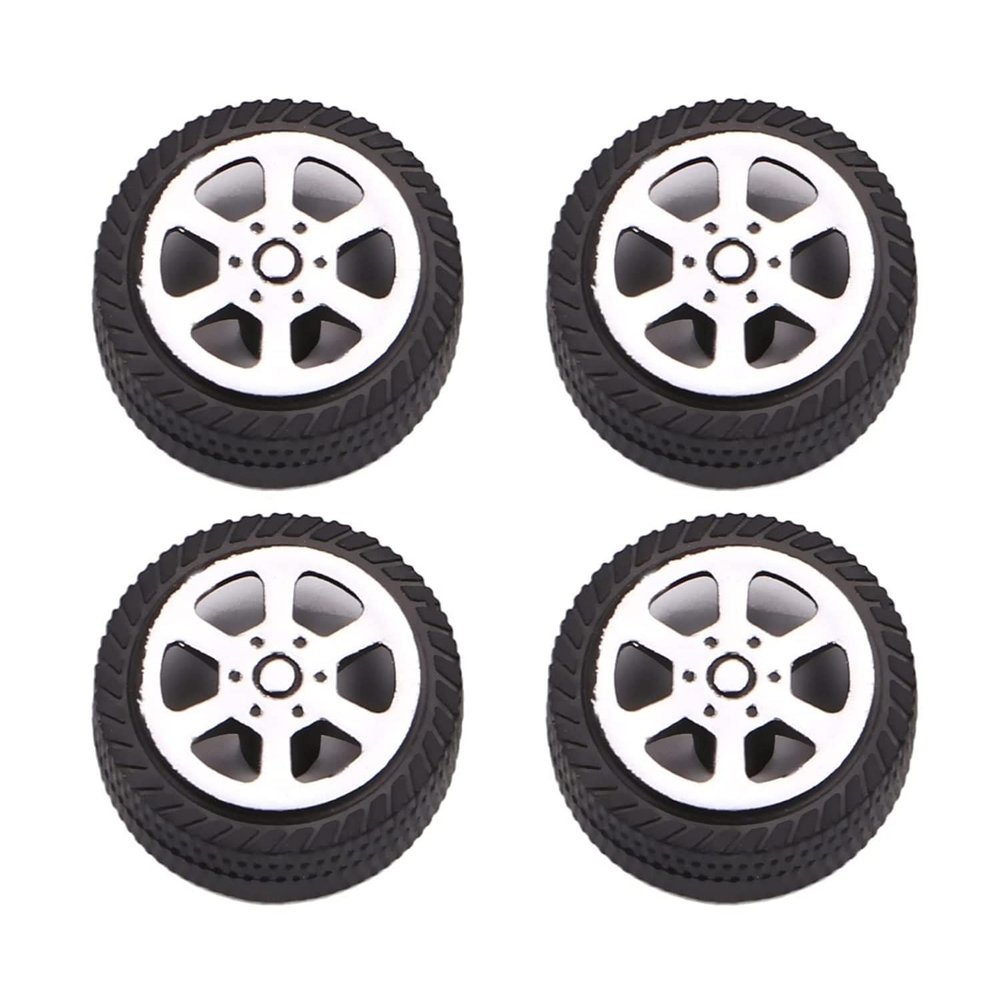 Juvielich RC Car Wheel Tires 1.02" RC Car Drift Wheels RC Tires Wheel Rims Crossing Plastic Off-Road Parts Car Truck Model Wheel Black 4PCS
