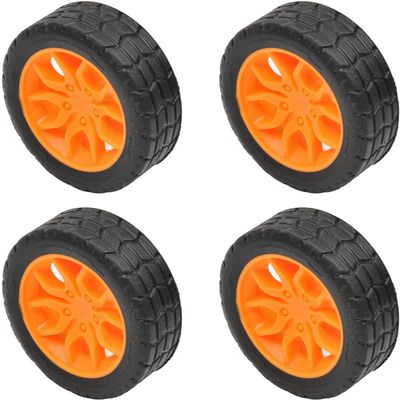 Juvielich Rubber RC Car Wheel Tires 1.18" RC Car Drift Wheels RC Tires Wheel Rims Crossing Rubber Off-Road Parts Car Truck Model Wheel Orange 4PCS