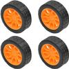 Juvielich Rubber RC Car Wheel Tires 1.18" RC Car Drift Wheels RC Tires Wheel Rims Crossing Rubber Off-Road Parts Car Truck Model Wheel Orange 4PCS view 1