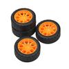 Juvielich Rubber RC Car Wheel Tires 1.18" RC Car Drift Wheels RC Tires Wheel Rims Crossing Rubber Off-Road Parts Car Truck Model Wheel Orange 4PCS view 3