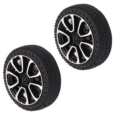 Juvielich RC Car Wheel Tires 1.18" RC Car Drift Wheels RC Tires Wheel Rims Crossing Plastic Off-Road Parts Car Truck Model Wheel Black 2PCS