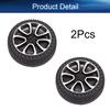 Juvielich RC Car Wheel Tires 1.18" RC Car Drift Wheels RC Tires Wheel Rims Crossing Plastic Off-Road Parts Car Truck Model Wheel Black 2PCS view 4