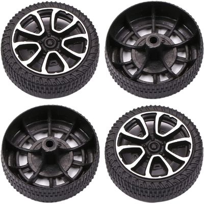Juvielich RC Car Wheel Tires 1.18" RC Car Drift Wheels RC Tires Wheel Rims Crossing Plastic Off-Road Parts Car Truck Model Wheel Black 4PCS