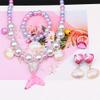 PartyKindom Mermaid Jewelry Set for Girls: Mermaid Necklace, Pearl Shell Bracelet, and 1 Pair Shell Earrings - Mermaid Costume Jewelry Kits for Ocean Theme Party view 2