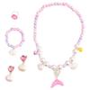 PartyKindom Mermaid Jewelry Set for Girls: Mermaid Necklace, Pearl Shell Bracelet, and 1 Pair Shell Earrings - Mermaid Costume Jewelry Kits for Ocean Theme Party view 4