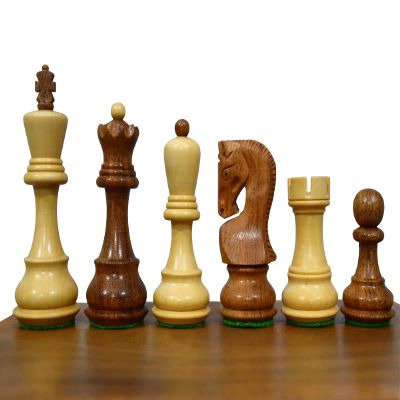 3.5" Russian Zagreb Chess Pieces Set only | Luxury Unique Chess Set in Golden Rosewood | Best Gift for Him or Her | Chess Moscow