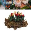 Miniature Artificial Flower, 1:12 DIY Lightweight Dollhouse Flowers Lifelike Model, Dollhouse Moss Lawn Garden Scene Decoration, 1:12 for Birthday for Valentine's Day view 1