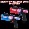 ArtCreativity Light Up Toy Guns for Kids (Set of 2), Red and Blue Space Blasters with Flashing LEDs and Sound Effects, Cool Futuristic Toy Guns for Boys and Girls, Batteries Included view 2