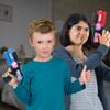 ArtCreativity Light Up Toy Guns for Kids (Set of 2), Red and Blue Space Blasters with Flashing LEDs and Sound Effects, Cool Futuristic Toy Guns for Boys and Girls, Batteries Included view 4