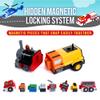 POPULAR PLAYTHINGS Magnetic Vehicles for Toddlers 1-3, Mix or Match Car Toys, 21 Piece Gift for Kids - Vehicles Orange view 4