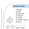 Hands-Free Baby Bottle - Anti-Colic Nursing System 9 oz Baby Bottle with Fast Flow Nipple/Teat 3m+ with Tube Straw Feeding System for Toddler (1 Bottle - Dinosaur) view 2