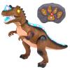 Kidplokio RC Remote Control Dinosaur T Rex Toys for Boys, LED Lights Sounds, Brown, Ages 3+ view 1