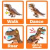 Kidplokio RC Remote Control Dinosaur T Rex Toys for Boys, LED Lights Sounds, Brown, Ages 3+ view 2