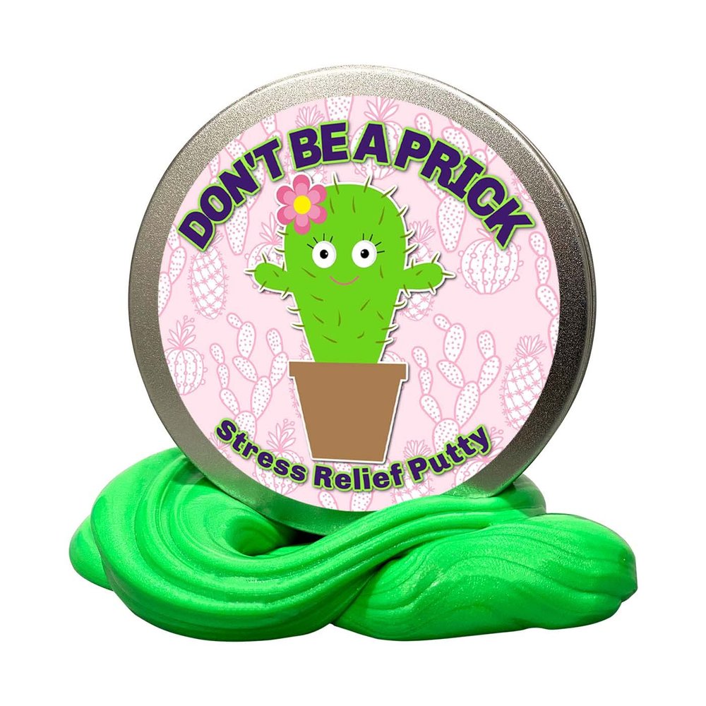 Dont Be A Prick Stress Relief Putty - Cute Cactus Gift for Men and Women Green Therapy Dough Novelty Gifts for Stocking Stuffers Teens