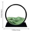 Aoderun Moving Sand Art Picture Round Glass 3D Deep Sea Sandscape in Motion Display Flowing Sand Frame Relaxing Desktop Home Office Work Decor (7", Green) view 4