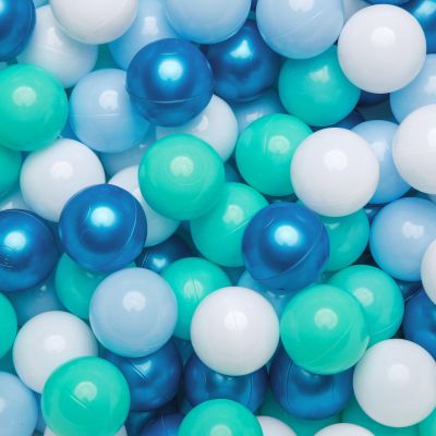 TRENDPLAY Plastic Balls for Ball Pits - Pack of 100 Hollow Balls- Safe and Exciting Playtime - Perfect for Toddler Baby Pools,Party,Festival Decoration, Pearl Blue+ Green
