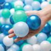 TRENDPLAY Plastic Balls for Ball Pits - Pack of 100 Hollow Balls- Safe and Exciting Playtime - Perfect for Toddler Baby Pools,Party,Festival Decoration, Pearl Blue+ Green view 3