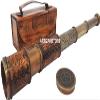 Antique Working Telescope/Spyglass Replica in Leather Box, with Glass Optics, Extendable to 14 inches, Made of Pure Brass, Decorative Kids Scope view 2