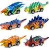 FFTROC Dinosaur Toys for Kids 3-5 Pull Back Cars 6 Pack - Monster Trucks Toys for 3-5 Year Old Boys view 1