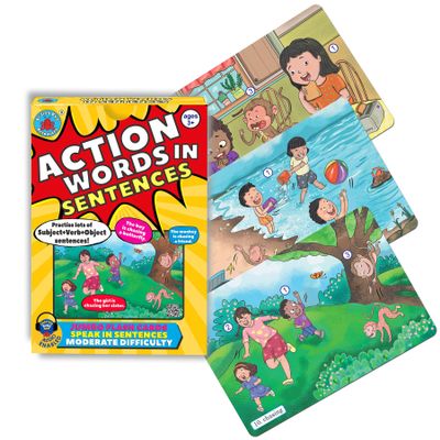 Brainy Bug English Learning Flashcards with App-Enabled Audio Feature | SVO Sentences | Action Words, Grammar & Sentence Practice | Eary Learners | Special Needs