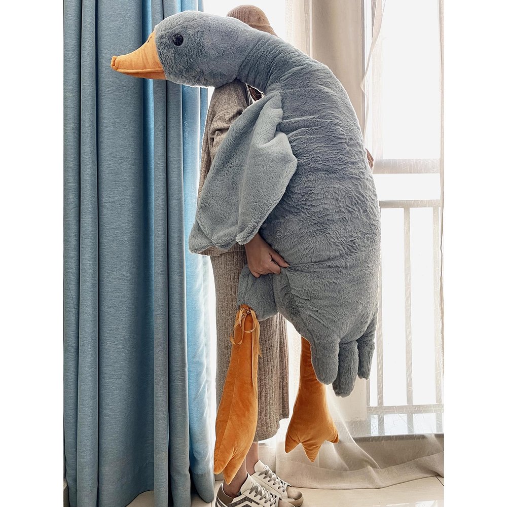 Tanha Giant Goose Plush, 6 Foot Goose Stuffed Animal, Cute Stuffed Goose, Soft Grey Duck Plush Gift for Girlfriend, Kids or Best Friend75inch, 190cm