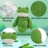 AEECASI Soft & Cute Green Frog Plush Stuffed Animal - 15.7" Long-Leg Fluffy Frog Plushie Toy, Stuffed Frog Doll Gift for Kids and Adults view 2