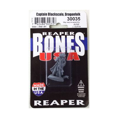 Captain Blackscale Dragonfolk Pirate Miniature Figure 25mm Heroic Scale Reaper Bones USA Reaper
