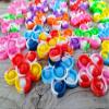 50 Packs Bluk Flowers Rainbow Mini Pop Fidget Keychain , Birthday Party Favors for Kids boy and Little Girl Student Prize view 3