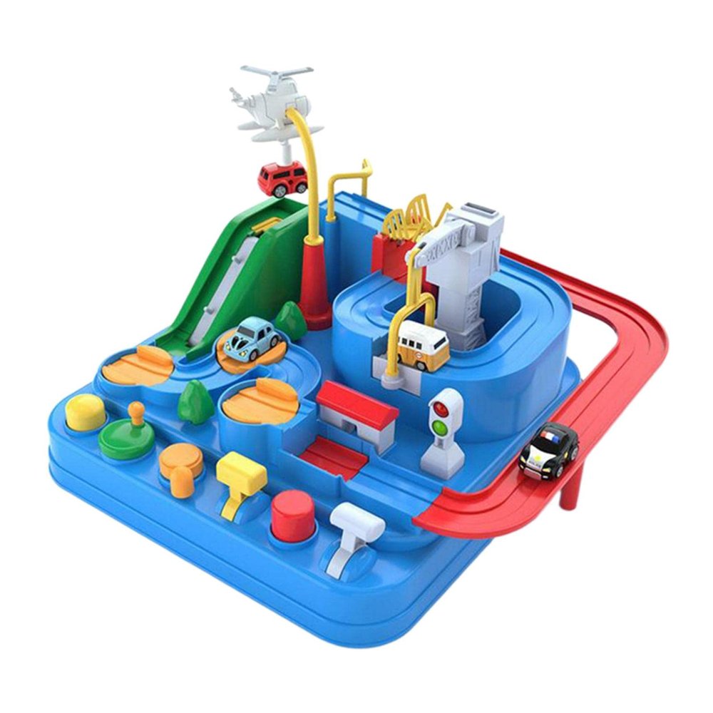 Deevoka Race Track Game Squad Crane Toys Mechanical Playset Educational Dinosaur Car Adventure Train Toy Cars for Gifts Children -