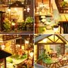 Roroom DIY Miniature and Furniture Dollhouse Kit,Mini 3D Wooden Doll House Craft Model with Music Movement and LED,Creative Room Idea for Valentine's Day Birthday Gift(Mori Garden) view 4