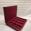 Box for Coins, velvet colour and compartments of choice customizable velvet burgundy in photo view 1
