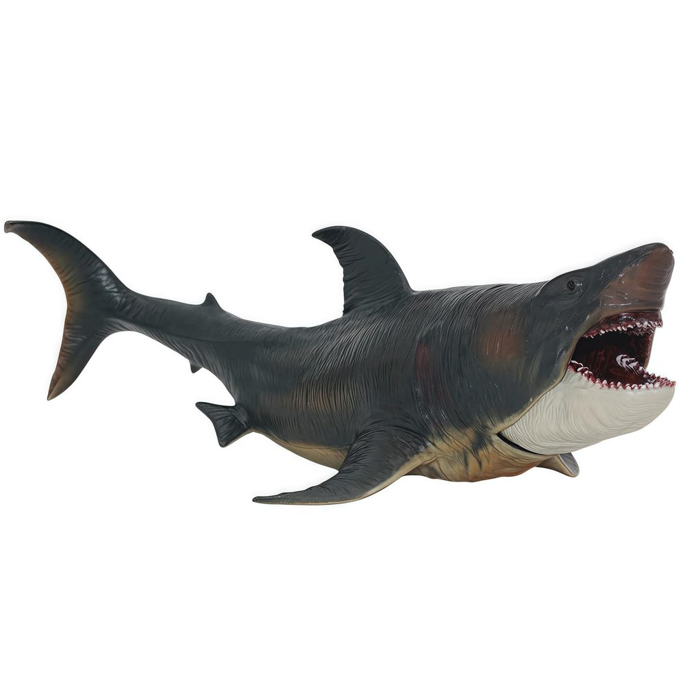 Higherbros Shark Toys with Openable Jaws The Megalodon 11" Ocean World Realistic Marine Animal Creature Action Figure, Great for Bath Toy, Beach Toys, Birthday Gifts Cake Topper