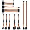 Share Goo 18Pcs 3-Pin JR Servo Extension Cable,1 JR Male to 2/3 Female JR Y Harness Servo Cable & 3.93" 5.9" 11.8" JR Extension Wire for RC Cars Trucks Airplanes Servo Receiver Connection,5 Styles view 1