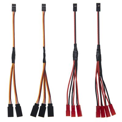 4Pcs ShareGoo 7.87" JR Plug Y Splitter Wire,JR Male to JST Female Y Harness Wire Adapter JR Servo Y Parallel Extension Cable Lead for SCX10 TRX-4 RC Crawler Receiver Servo Winch Fan Led Lights RC Boat