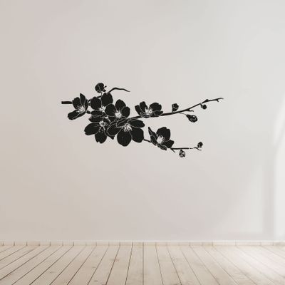 Cherry Blossom Japanese Flower Sakura Oriental Flowers Wall Sticker Art Decal for Girls Boys Kids Room Bedroom Nursery House Fun Home Decor Stickers Wall Art Vinyl Decoration Size (20x30 inch)