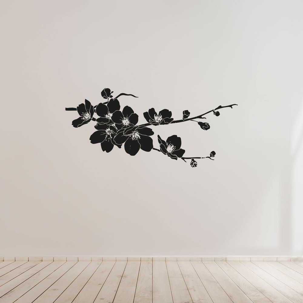 Cherry Blossom Japanese Flower Sakura Oriental Flowers Wall Sticker Art Decal for Girls Boys Kids Room Bedroom Nursery House Fun Home Decor Stickers Wall Art Vinyl Decoration Size (20x30 inch)