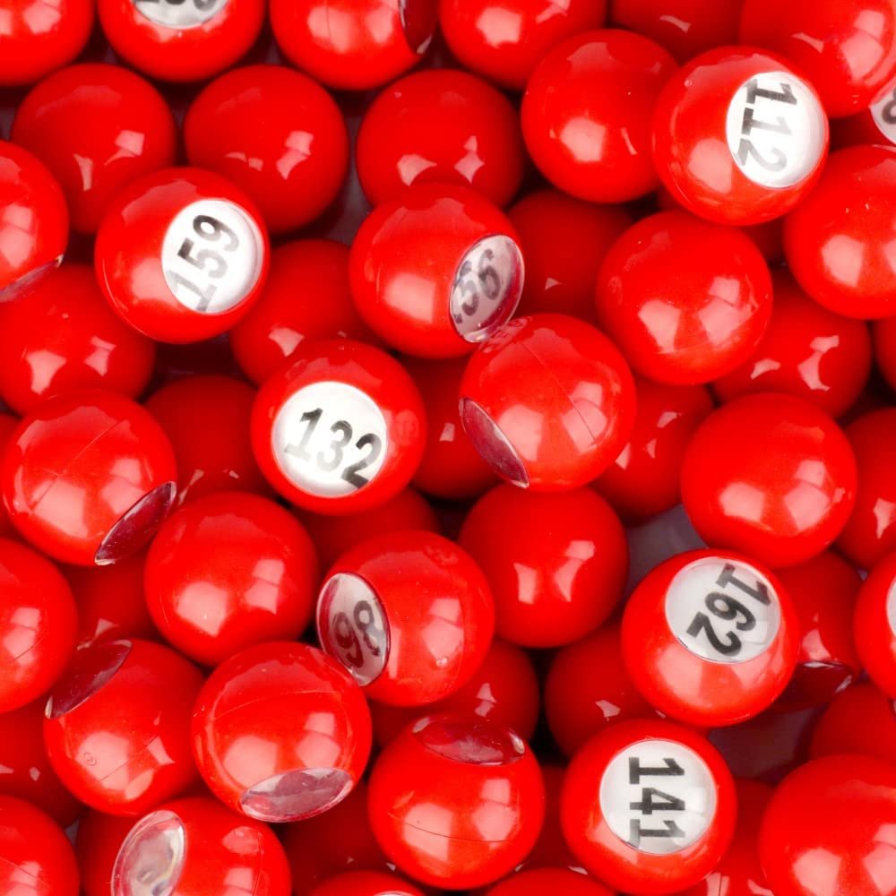 Regal Bingo-Raffle Balls Premium Red Calling Balls with Easy Read Window 7/8 (0.875) in for Large Group Games Game Night & Recreational Activities