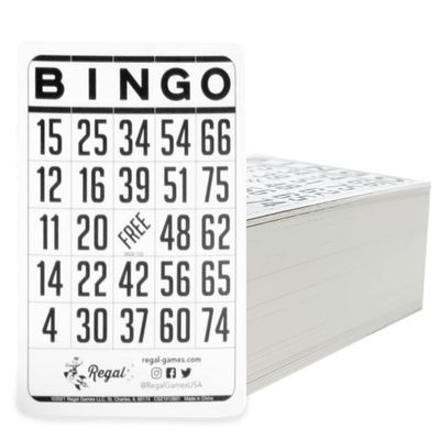 Regal Bingo Classic Bingo Sheets Only 6" x 4" - Reusable White Bingo Sheets for Family Game Night, Parties, Events & Bingo Halls - 200 Playing Sheets