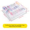 BTSKY Double Sided Toy Storage Organizer with 48 Compartments, Toy Organizer Carrying Case for Hot Wheels Car, Matchbox Cars, Mini Toys, Small Dolls, and more Mini Cars Collection(Clear) view 3