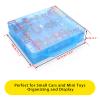 BTSKY Double Sided Toy Storage Organizer with 48 Compartments, Toy Organizer Carrying Case for Hot Wheels Car, Matchbox Cars, Mini Toys, Small Dolls, and more Mini Cars Collection(Blue) view 3