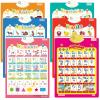 6Pcs Electronic Interactive Alphabet Wall Chart for Kids, ABC Learning for Toddlers,Learning Toys for Toddlers, Talking ABC,123s,Animal,Fruits,Vehicles & Vegetables Poster,Preschool Gifts for Kids view 1