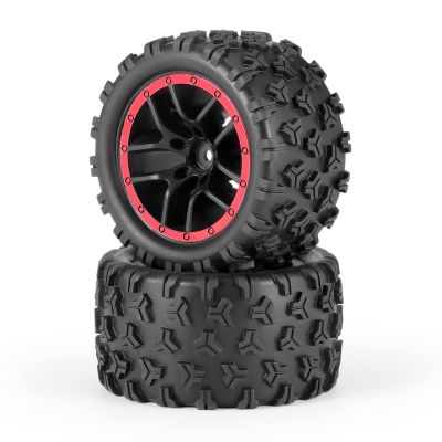 HAIBOXING RC Car Spare Parts Truck Wheels Complete(Front/Rear) 2pcs, TPR Materialized Off-Road Knobby Tires Apply to 18859A & 2021 New Version 18858 &18859 M1820T