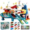 Toy Car Ramp Track Dinosaur Climbing Hills Railcar Colorful Vehicles Construction Play Set with 12 Mini Racer Cars and Track for Preschool Gifts Kids Ages 3 Years and Older (Dinosaur Hill) view 1