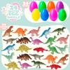 24Pack Easter Eggs with Dinosaur Toys Easter Basket Stuffers Easter Party Favors for Kids Easter Egg Hunt Filler Classroom Prizes view 3
