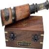 Handheld Brass Telescope Maritime Sailors Masterpiece with Wooden Box Pirate Spyglass view 1