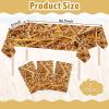 3 Pcs Halloween Straw Tablecover Hay Bales for Decoration Farm Hay Table Cover Waterproof Autumn Straw Tablecloth Rectangle Plastic Tablecloth for Western Cowboy Birthday Party Supplies 51 x 87 Inch view 2