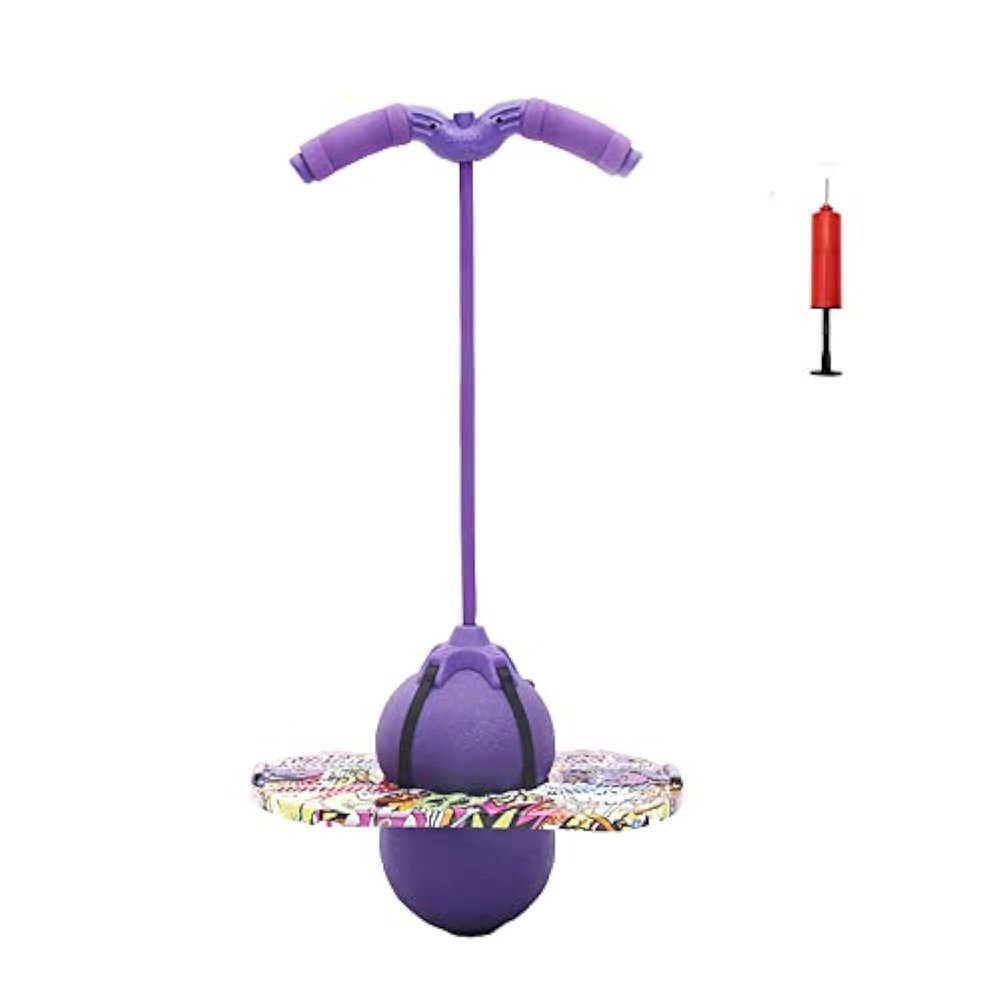 Christoy Pogo Ball with Handles for Kids & Adults, Balance Bounce Ball, Trick Board for Girls and Boys Ages 6 and up (Purple-Colourful)